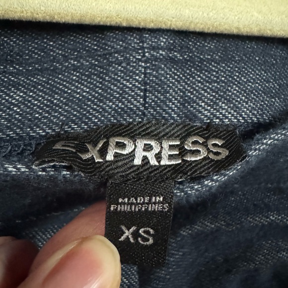 Express Blue Leggings Denim Cropped Jeggings Capris Pedal Pushers - Picture 9 of 11